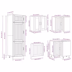 vidaXL Kitchen Cabinet Set 14 Piece Cabinet Cupboard Lucca Engineered Wood - high gloss white - Additional view 10
