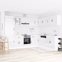 vidaXL Kitchen Cabinet Set 14 Piece Cabinet Cupboard Lucca Engineered Wood - high gloss white