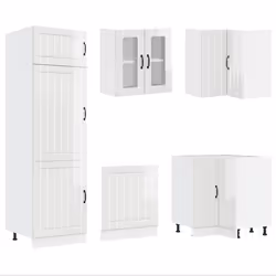 vidaXL Kitchen Cabinet Set 14 Piece Cabinet Cupboard Lucca Engineered Wood - high gloss white - Additional view 4