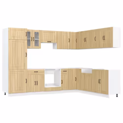 vidaXL Kitchen Cabinet Set 14 Piece Cabinet Cupboard Lucca Engineered Wood - sonoma oak