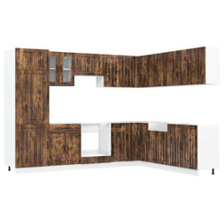 vidaXL Kitchen Cabinet Set 14 Piece Cabinet Cupboard Lucca Engineered Wood - smoked oak