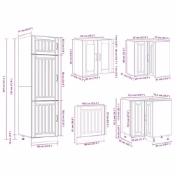 vidaXL Kitchen Cabinet Set 14 Piece Cabinet Cupboard Lucca Engineered Wood - grey sonoma - Additional view 10