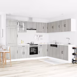 vidaXL Kitchen Cabinet Set 14 Piece Cabinet Cupboard Lucca Engineered Wood - grey sonoma - Additional view 2
