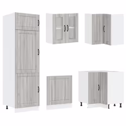vidaXL Kitchen Cabinet Set 14 Piece Cabinet Cupboard Lucca Engineered Wood - grey sonoma - Additional view 4