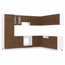 vidaXL Kitchen Cabinet Set 14 Piece Cabinet Cupboard Lucca Engineered Wood - brown oak