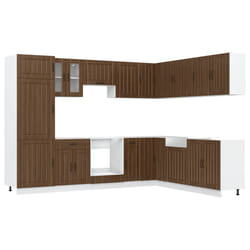 vidaXL Kitchen Cabinet Set 14 Piece Cabinet Cupboard Lucca Engineered Wood - brown oak
