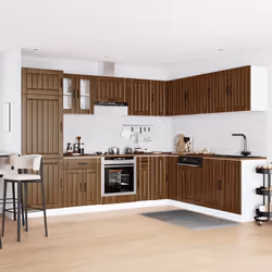 vidaXL Kitchen Cabinet Set 14 Piece Cabinet Cupboard Lucca Engineered Wood - brown oak