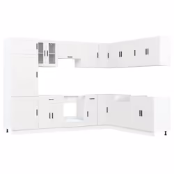 vidaXL Kitchen Cabinet Set 14 Piece Cabinet Cupboard Porto Engineered Wood - white