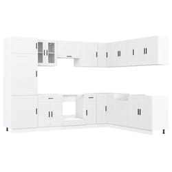 vidaXL Kitchen Cabinet Set 14 Piece Cabinet Cupboard Porto Engineered Wood - white