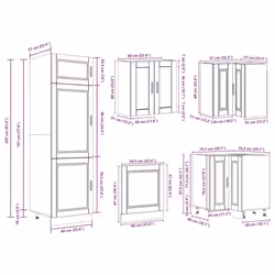 vidaXL Kitchen Cabinet Set 14 Piece Cabinet Cupboard Porto Engineered Wood - white - Additional view 10