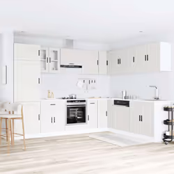 vidaXL Kitchen Cabinet Set 14 Piece Cabinet Cupboard Porto Engineered Wood - white