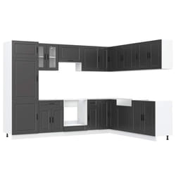 vidaXL Kitchen Cabinet Set 14 Piece Cabinet Cupboard Porto Engineered Wood - black