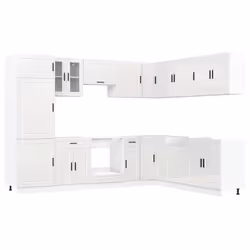 vidaXL Kitchen Cabinet Set 14 Piece Cabinet Cupboard Porto Engineered Wood - high gloss white