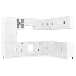 vidaXL Kitchen Cabinet Set 14 Piece Cabinet Cupboard Porto Engineered Wood - high gloss white