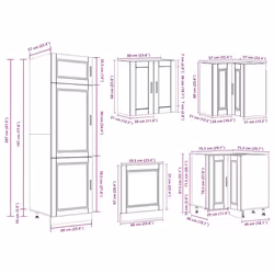 vidaXL Kitchen Cabinet Set 14 Piece Cabinet Cupboard Porto Engineered Wood - high gloss white - Additional view 10