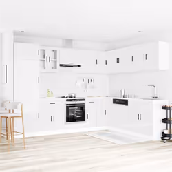 vidaXL Kitchen Cabinet Set 14 Piece Cabinet Cupboard Porto Engineered Wood - high gloss white