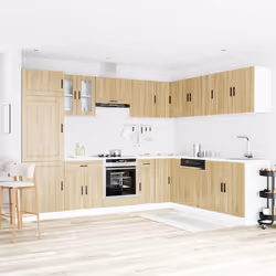 vidaXL Kitchen Cabinet Set 14 Piece Cabinet Cupboard Porto Engineered Wood - sonoma oak