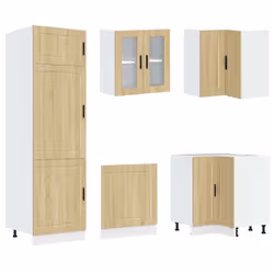 vidaXL Kitchen Cabinet Set 14 Piece Cabinet Cupboard Porto Engineered Wood - sonoma oak - Additional view 4