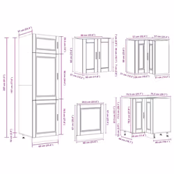 vidaXL Kitchen Cabinet Set 14 Piece Cabinet Cupboard Porto Engineered Wood - smoked oak - Additional view 10