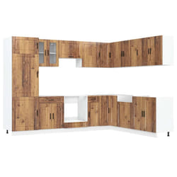 vidaXL Kitchen Cabinet Set 14 Piece Cabinet Cupboard Porto Engineered Wood - old wood