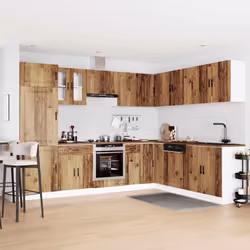 vidaXL Kitchen Cabinet Set 14 Piece Cabinet Cupboard Porto Engineered Wood - old wood