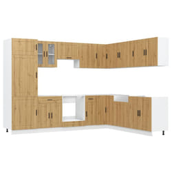 vidaXL Kitchen Cabinet Set 14 Piece Cabinet Cupboard Porto Engineered Wood - artisan oak