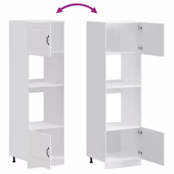 vidaXL Oven CabinetsÂ Kitchen Cabinet Oven Unit 2 pcs Lucca Engineered Wood - white, 2 pcs - Additional view 7