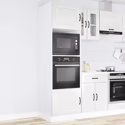 vidaXL Oven CabinetsÂ Kitchen Cabinet Oven Unit 2 pcs Lucca Engineered Wood - high gloss white, 2 pcs - Additional view 2