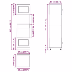vidaXL Oven CabinetsÂ Kitchen Cabinet Oven Unit 2 pcs Lucca Engineered Wood - high gloss white, 2 pcs - Additional view 3