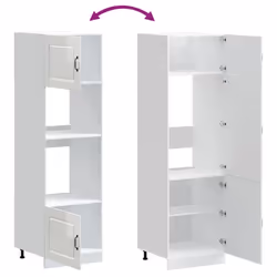 vidaXL Oven CabinetsÂ Kitchen Cabinet Oven Unit 2 pcs Lucca Engineered Wood - high gloss white, 2 pcs - Additional view 7