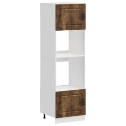 vidaXL Oven CabinetsÂ Kitchen Cabinet Oven Unit 2 pcs Lucca Engineered Wood - smoked oak, 2 pcs