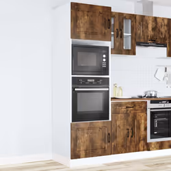 vidaXL Oven CabinetsÂ Kitchen Cabinet Oven Unit 2 pcs Lucca Engineered Wood - smoked oak, 2 pcs