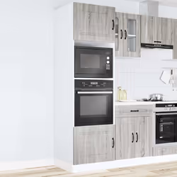 vidaXL Oven CabinetsÂ Kitchen Cabinet Oven Unit 2 pcs Lucca Engineered Wood - grey sonoma, 2 pcs