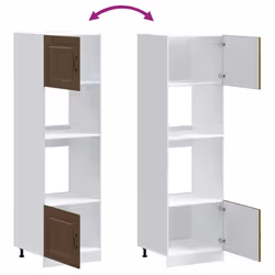 vidaXL Oven CabinetsÂ Kitchen Cabinet Oven Unit 2 pcs Lucca Engineered Wood - brown oak, 2 pcs - Additional view 7