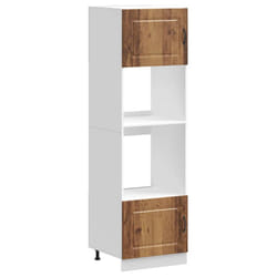 vidaXL Oven CabinetsÂ Kitchen Cabinet Oven Unit 2 pcs Lucca Engineered Wood - old wood, 2 pcs