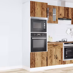 vidaXL Oven CabinetsÂ Kitchen Cabinet Oven Unit 2 pcs Lucca Engineered Wood - old wood, 2 pcs