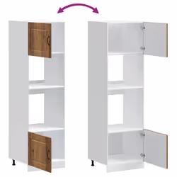 vidaXL Oven CabinetsÂ Kitchen Cabinet Oven Unit 2 pcs Lucca Engineered Wood - old wood, 2 pcs - Additional view 7