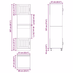 vidaXL Oven Cabinets Kitchen Cabinet Oven Unit 2 pcs Kalmar Engineered Wood - black, 2 pcs - Additional view 3