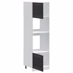 vidaXL Oven Cabinets Kitchen Cabinet Oven Unit 2 pcs Kalmar Engineered Wood - black, 2 pcs - Additional view 4