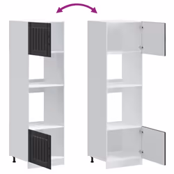 vidaXL Oven Cabinets Kitchen Cabinet Oven Unit 2 pcs Kalmar Engineered Wood - black, 2 pcs - Additional view 7