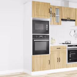 vidaXL Oven Cabinets Kitchen Cabinet Oven Unit 2 pcs Kalmar Engineered Wood - sonoma oak, 2 pcs