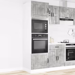 vidaXL Oven Cabinets Kitchen Cabinet Oven Unit 2 pcs Kalmar Engineered Wood - concrete grey, 2 pcs