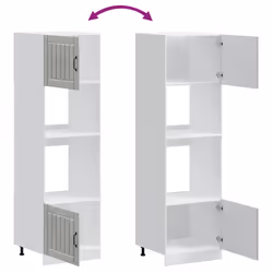 vidaXL Oven Cabinets Kitchen Cabinet Oven Unit 2 pcs Kalmar Engineered Wood - concrete grey, 2 pcs - Additional view 7