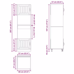 vidaXL Oven Cabinets Kitchen Cabinet Oven Unit 2 pcs Kalmar Engineered Wood - smoked oak, 2 pcs