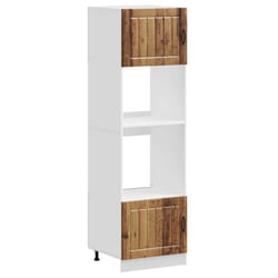 vidaXL Oven Cabinets Kitchen Cabinet Oven Unit 2 pcs Kalmar Engineered Wood - old wood, 2 pcs