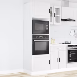 vidaXL Oven CabinetÂ Kitchen Cabinet Oven Unit Oven Base Unit Engineered Wood - white, 2 pcs - Additional view 2