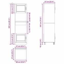 vidaXL Oven CabinetÂ Kitchen Cabinet Oven Unit Oven Base Unit Engineered Wood - white, 2 pcs - Additional view 3