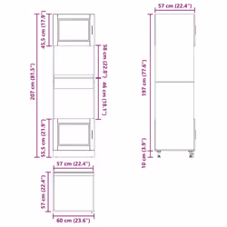 vidaXL Oven CabinetÂ Kitchen Cabinet Oven Unit Oven Base Unit Engineered Wood - black, 2 pcs - Additional view 3
