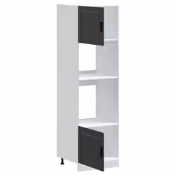 vidaXL Oven CabinetÂ Kitchen Cabinet Oven Unit Oven Base Unit Engineered Wood - black, 2 pcs - Additional view 4