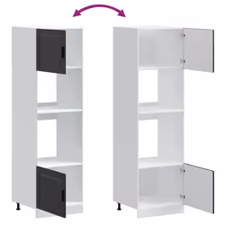 vidaXL Oven CabinetÂ Kitchen Cabinet Oven Unit Oven Base Unit Engineered Wood - black, 2 pcs - Additional view 7